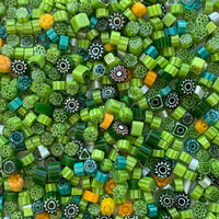 Verre Mosaique - glass mosaic -Glasmosaik-glasmozaïek-Millefiori Groenmix - mosaicshop