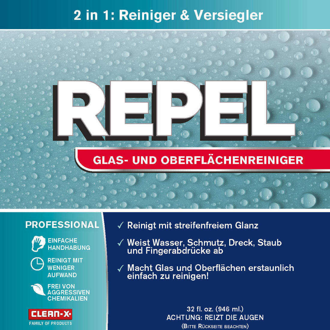 Etiket: Glas- og overfladerenser 120 ml