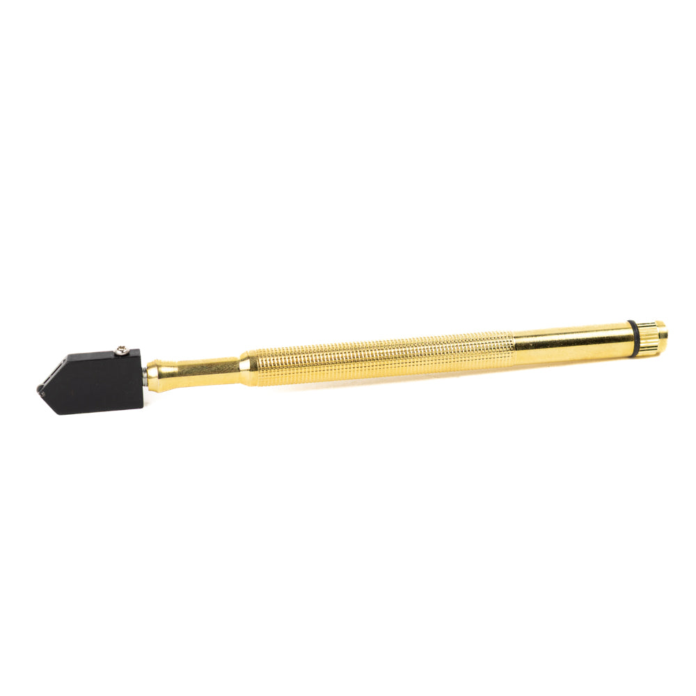 Glass cutter with brass handle and oil reservoir