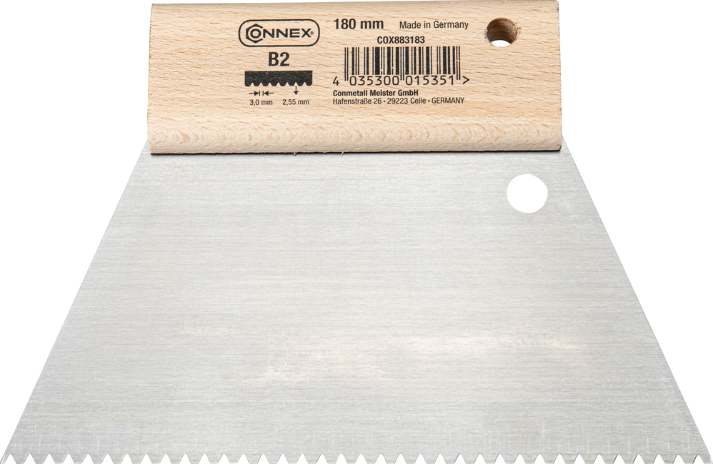 Connex – Zahnspachtel – 180 mm – B2 2,9 × 2,7 mm