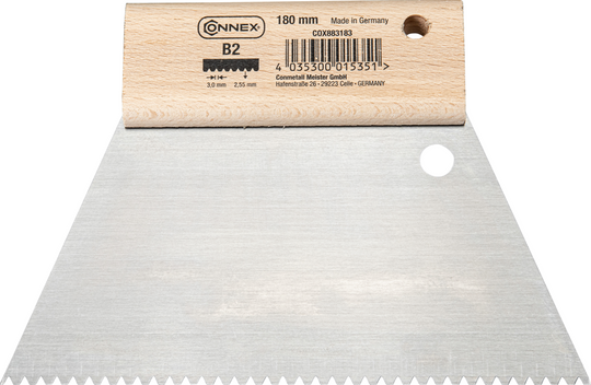 Connex – Hammastettu liimalasta – 180 mm – B2 2,9 × 2,7 mm