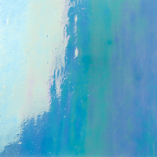 Glass Plate Turquoise Iridescent 