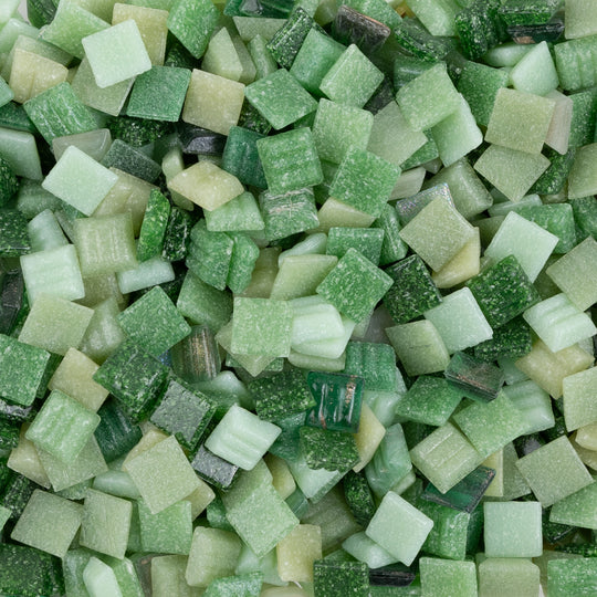 Glass Mosaic 10 mm Green Mix