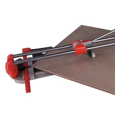 In use: Rubi STAR 42 tile cutter with case