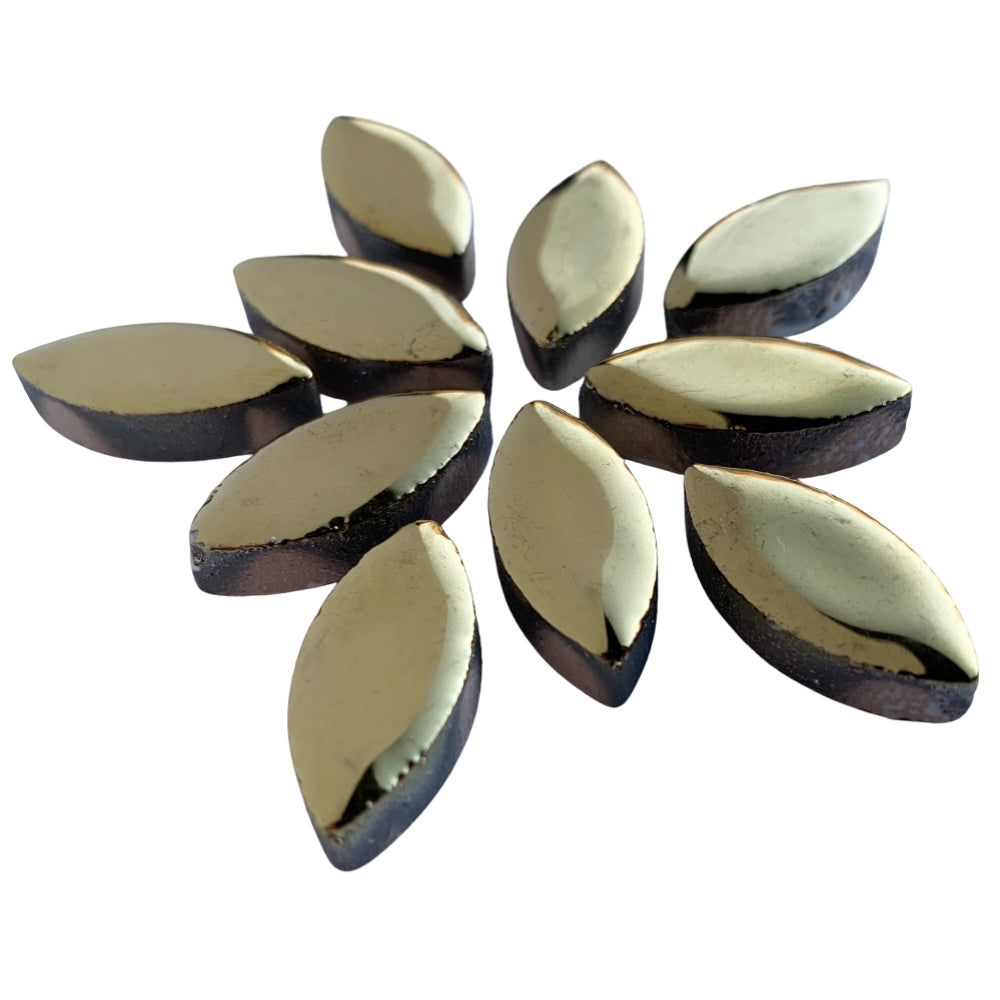 Mosaiksteinen Elipsenform 25mm  Gold