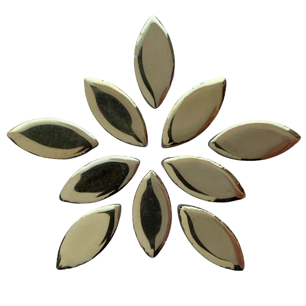 Mosaiksteinen Elipsenform 25mm  Gold