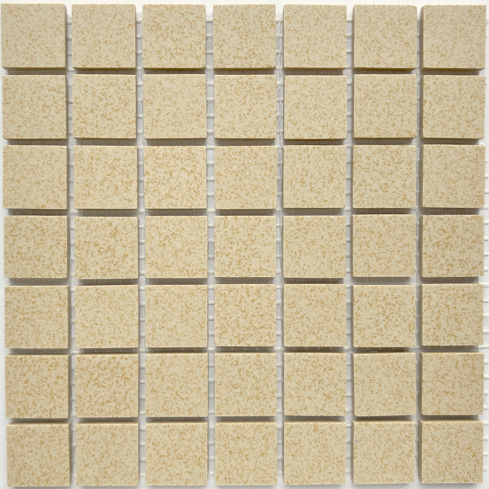 Winckelmans Jaune 202 Mouchetés – matta mosaikplattor, 20x20 mm på nät