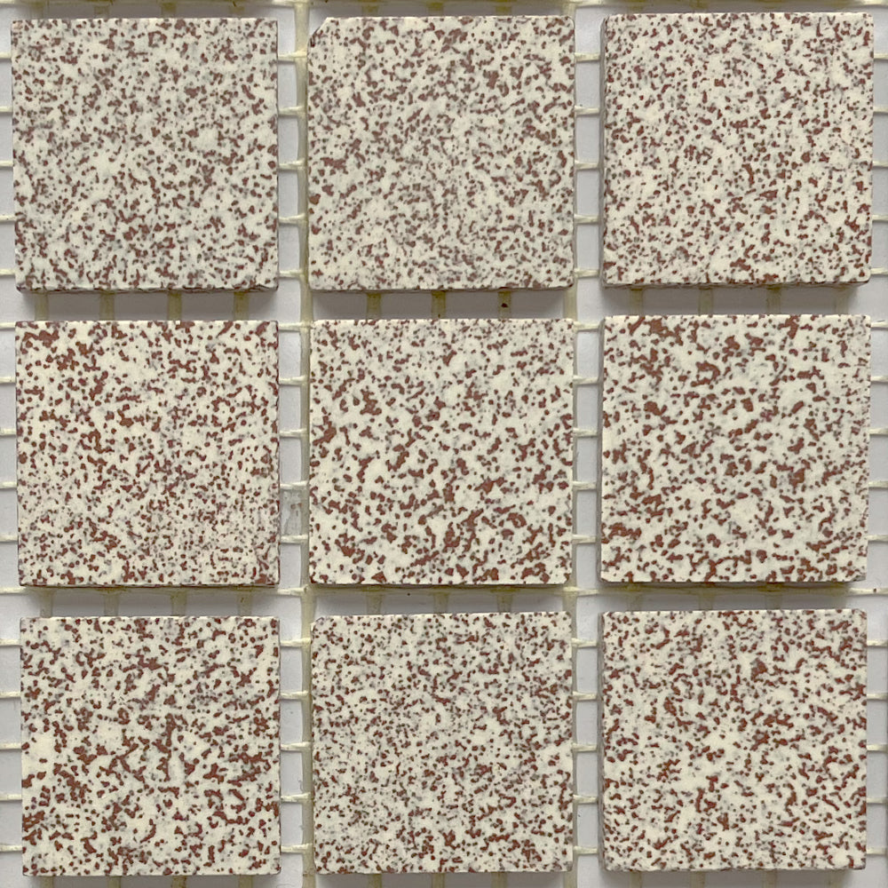 Winckelmans Rouge 210 Mouchetés – matta mosaikplattor, 20x20 mm på nät