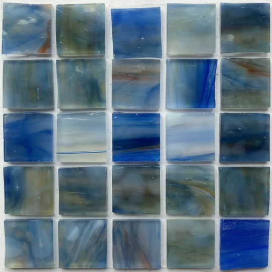 Glacier Tiffany Glass Mosaic 20mm  Tide Blue