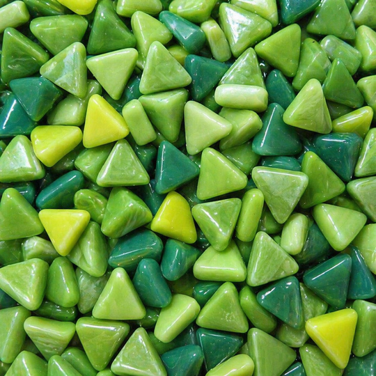 Mini Glasmosaik Trekant Grønmix
