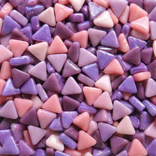 Mini Glasmosaik Trekant Lilla mix