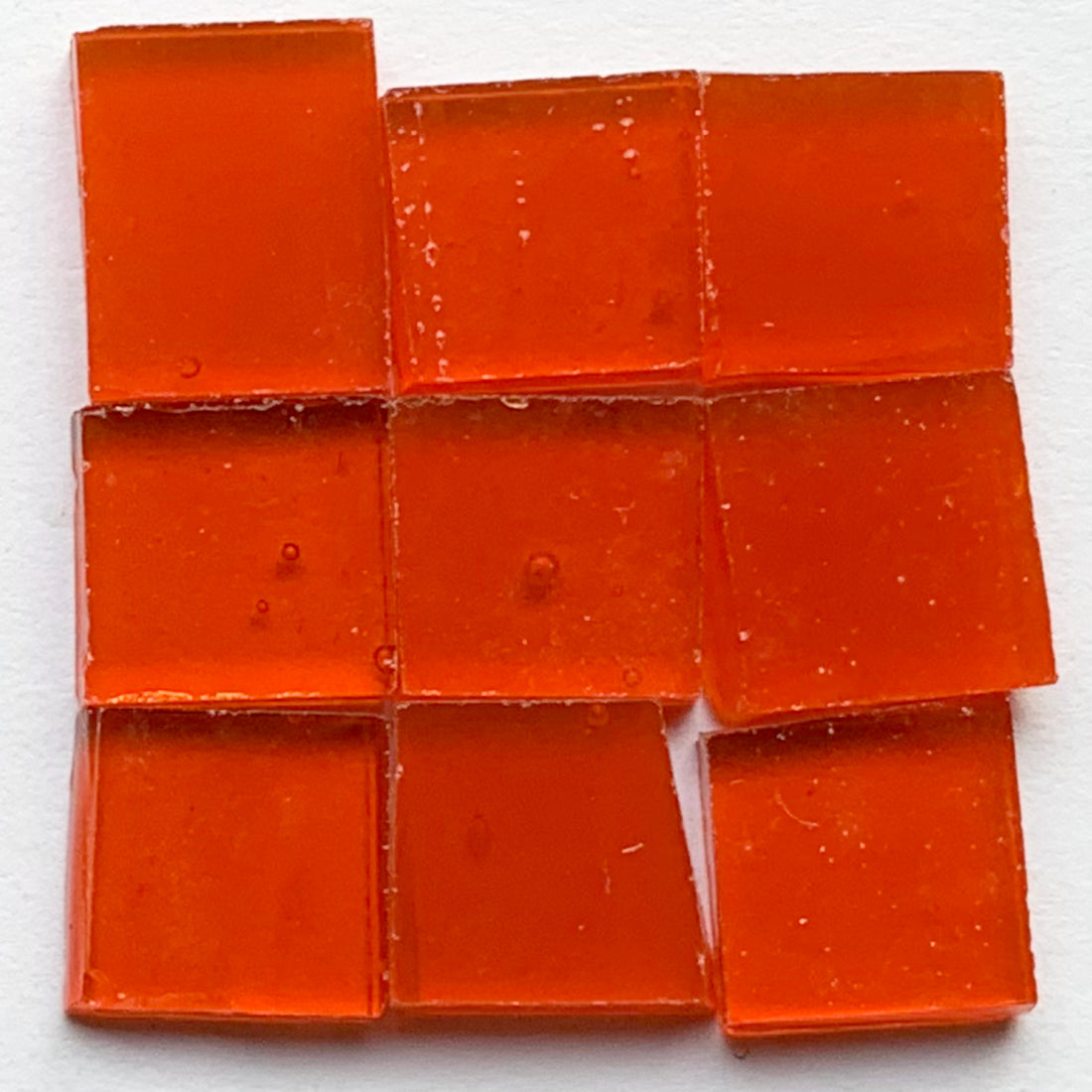 Detalj av Tiffany Glacier Orange med nio glasbitar