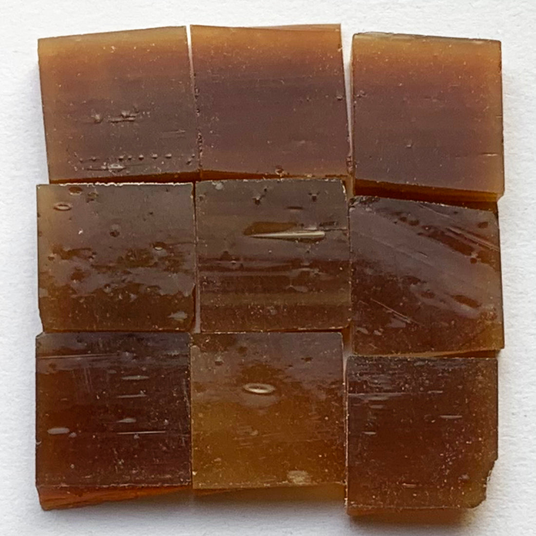 Detail of Tiffany Glacier Amber with nine glass tiles