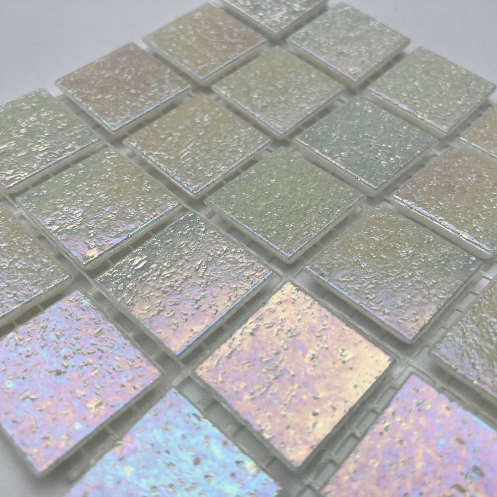 Iridescent Glass Mosaic 20mm  Oyster
