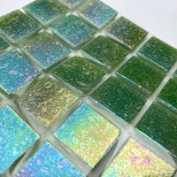 Glasmosaik Irisierend 20mm   Üppiges Grün