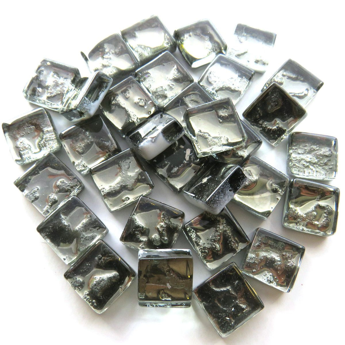 Glasmosaik Spejl 10mm Sølv Struktur