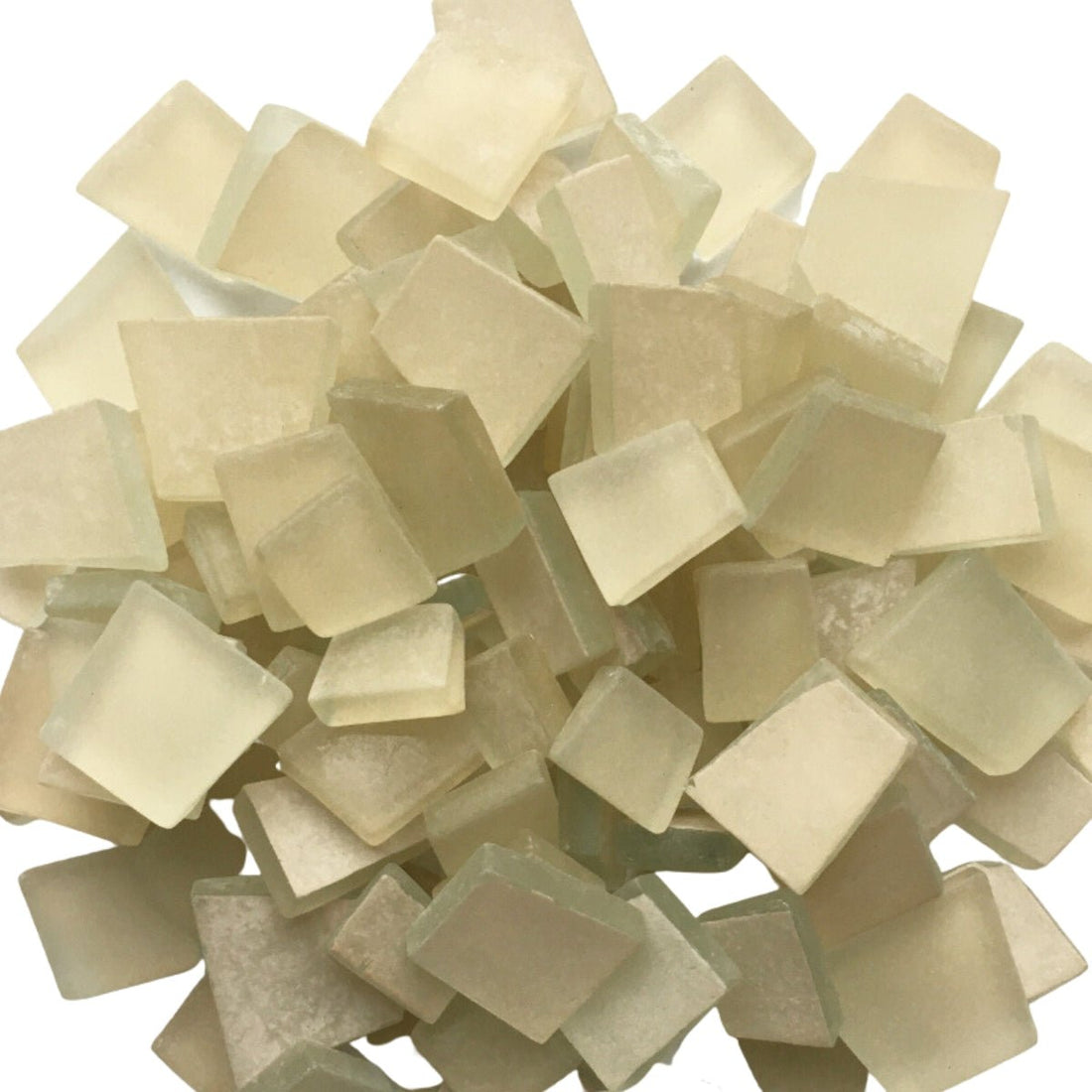 Lasimosaiikki – Beachglass norsunluunvalkoinen - mosaicshop