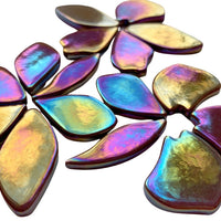 Verre Mosaique - glass mosaic -Glasmosaik-glasmozaïek-Bloemblaadjes Glas Parelmoer Bordeaux - mosaicshop