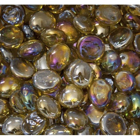 Glasdroppar  16-20mm Diamantbärnsten