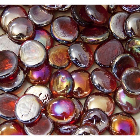 Glasdroppar 16-20mm Diamantröd