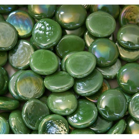 Lasimosaiikki – Lasipisarat 16-20mm opaalinvihreä - mosaicshop