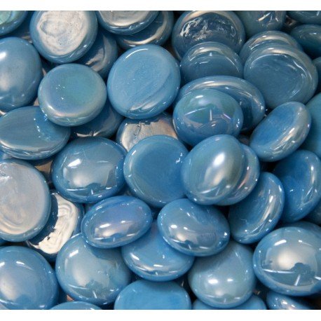 Verre Mosaique - glass mosaic -Glasmosaik-glasmozaïek-Glasdruppels 16-20mm Opaalturkoois - mosaicshop