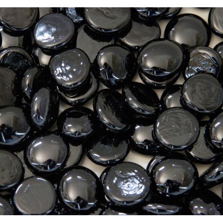 Verre Mosaique - glass mosaic -Glasmosaik-glasmozaïek-Glasdruppels 16-20mm Zwart - mosaicshop