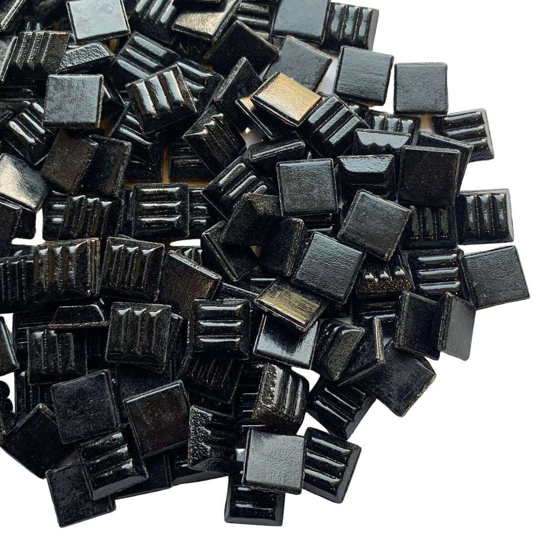 Glasmosaik 10 mm Sort