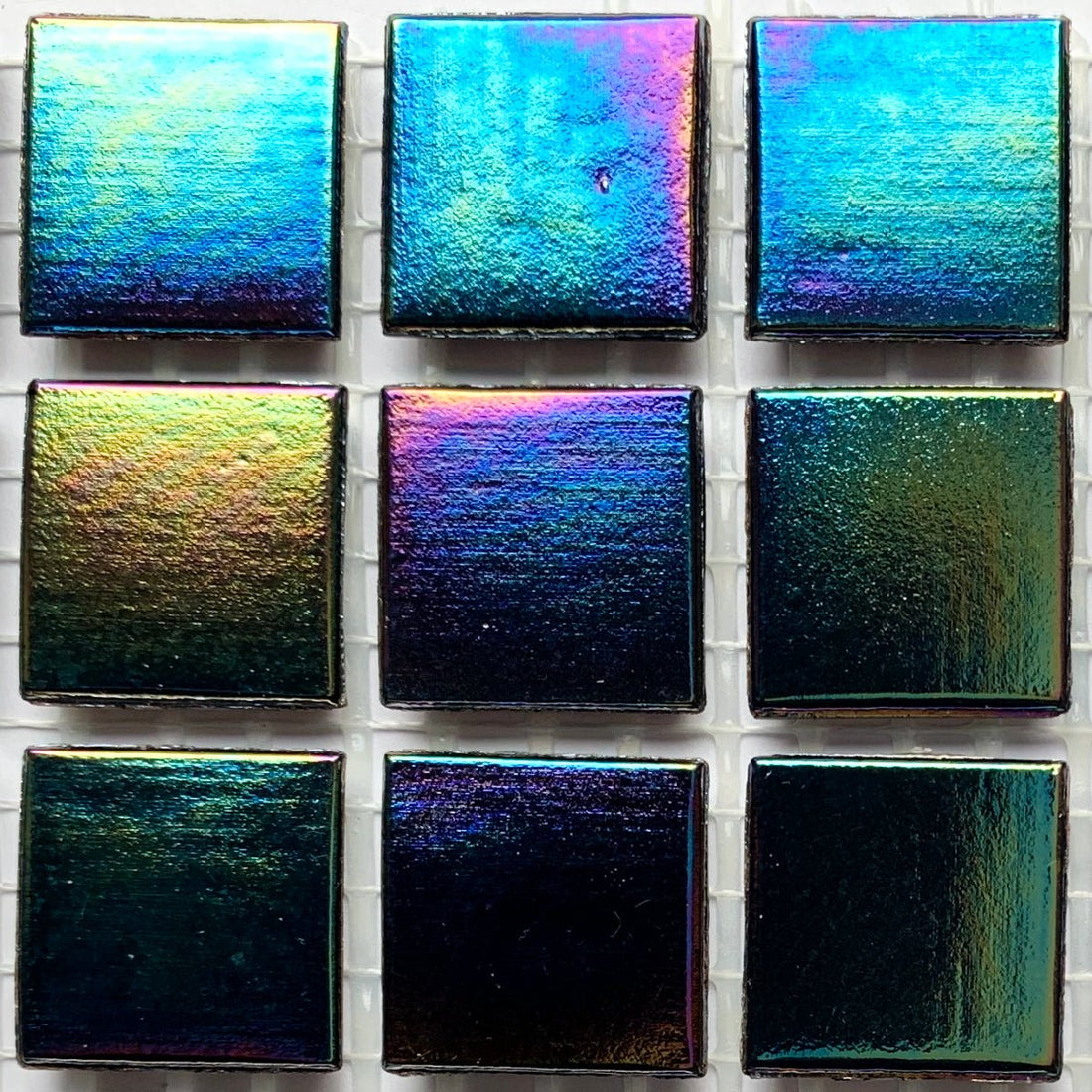Verre Mosaique - glass mosaic -Glasmosaik-glasmozaïek-Glasmozaiek Iriserend 20mm Gitzwart - mosaicshop
