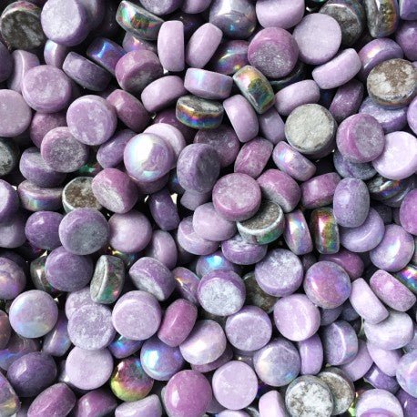 Verre Mosaique - glass mosaic -Glasmosaik-glasmozaïek-Glasnopjes 12mm Paarsmix - mosaicshop