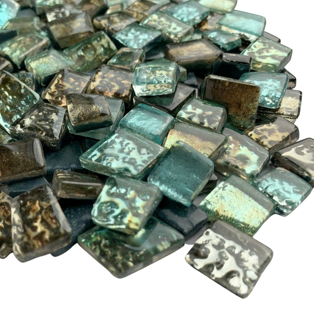 Verre Mosaique - glass mosaic -Glasmosaik-glasmozaïek-Glastegel met Spiegel Vorstmix - mosaicshop