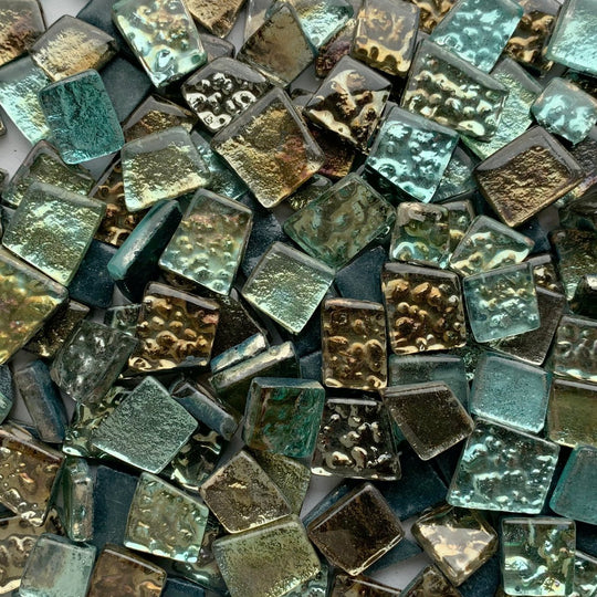 Glasfliese mit Spiegel Frost Mix