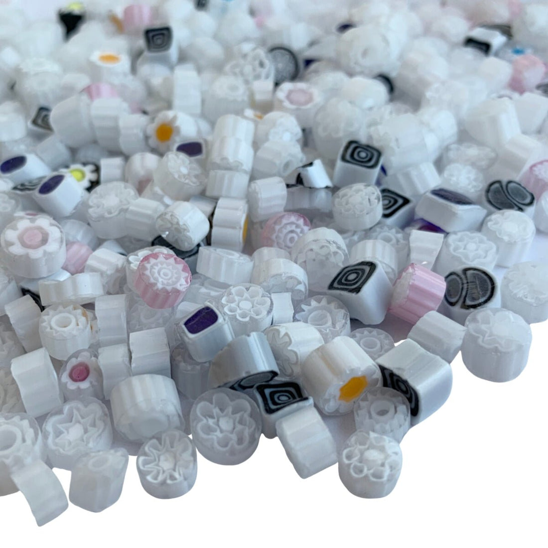 Verre Mosaique - glass mosaic -Glasmosaik-glasmozaïek-Millefiori-Witmix - mosaicshop