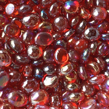 Mini Glasdroppar 9–13mm Diamantröd