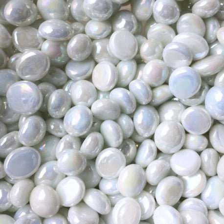 Verre Mosaique - glass mosaic -Glasmosaik-glasmozaïek-Mini Glasdruppels 9-13mm Opaalwit - mosaicshop