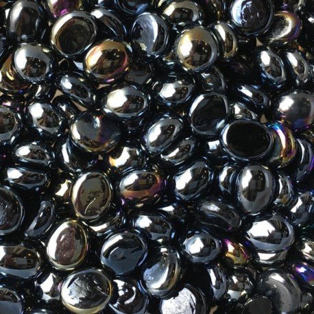 Lasimosaiikki – Minilasipisarat 9-13mm opaalinmusta - mosaicshop
