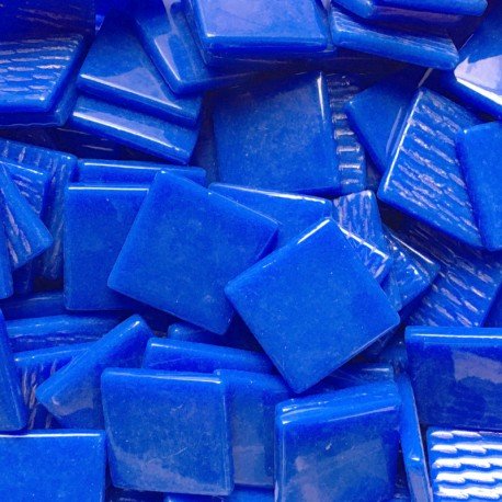 Verre Mosaique - glass mosaic -Glasmosaik-glasmozaïek-Pâte de Verre 25mm Brilliant Blauw - mosaicshop