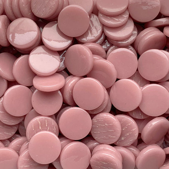 Pyöreä lasilaatta 18mm tumma vaaleanpunainen